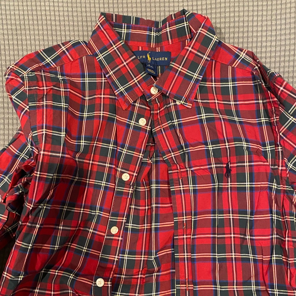 Boys Ralph Lauren holiday button down like new